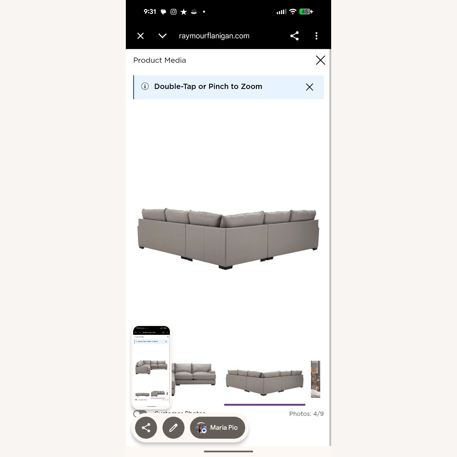 Myla Large 3 Piece Sectional Couch  - image-3