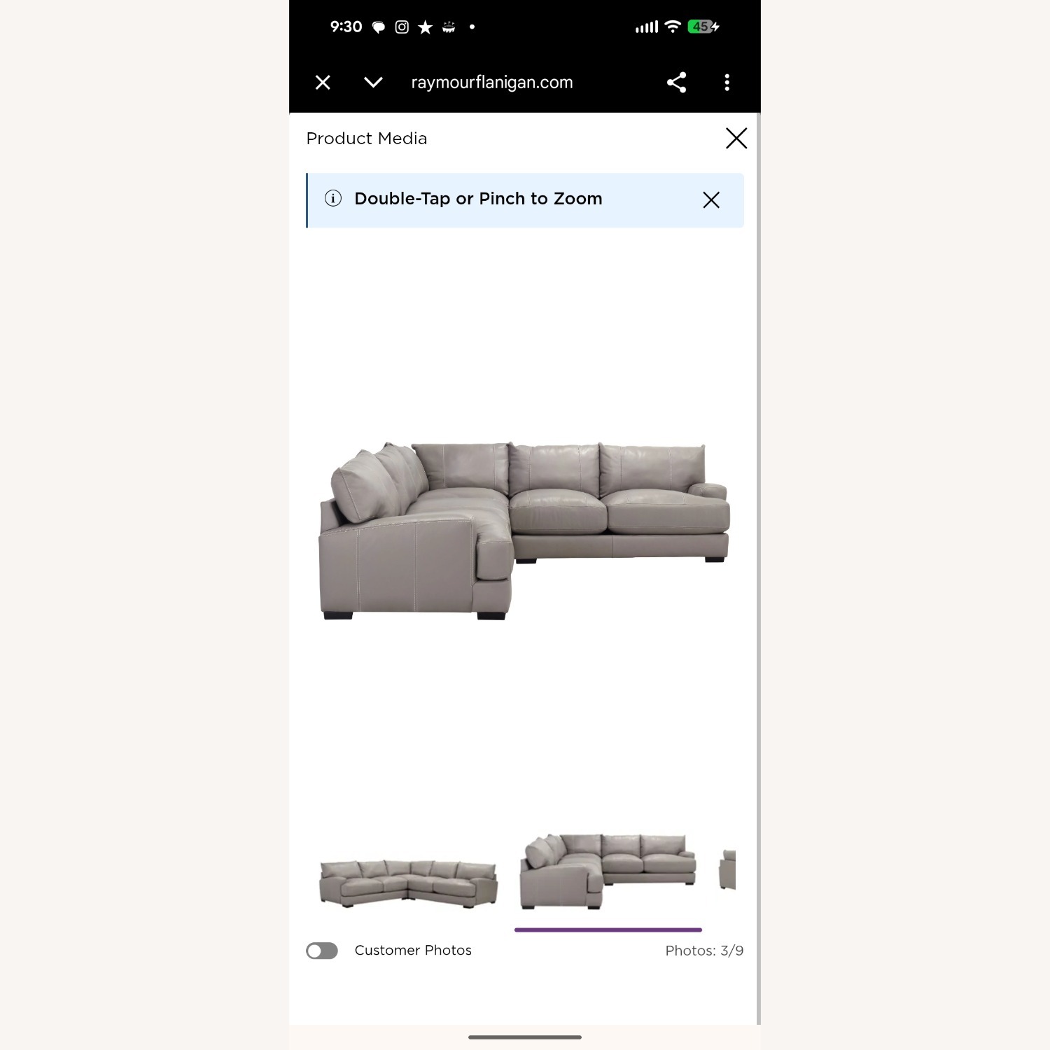 Myla Large 3 Piece Sectional Couch  - image-2