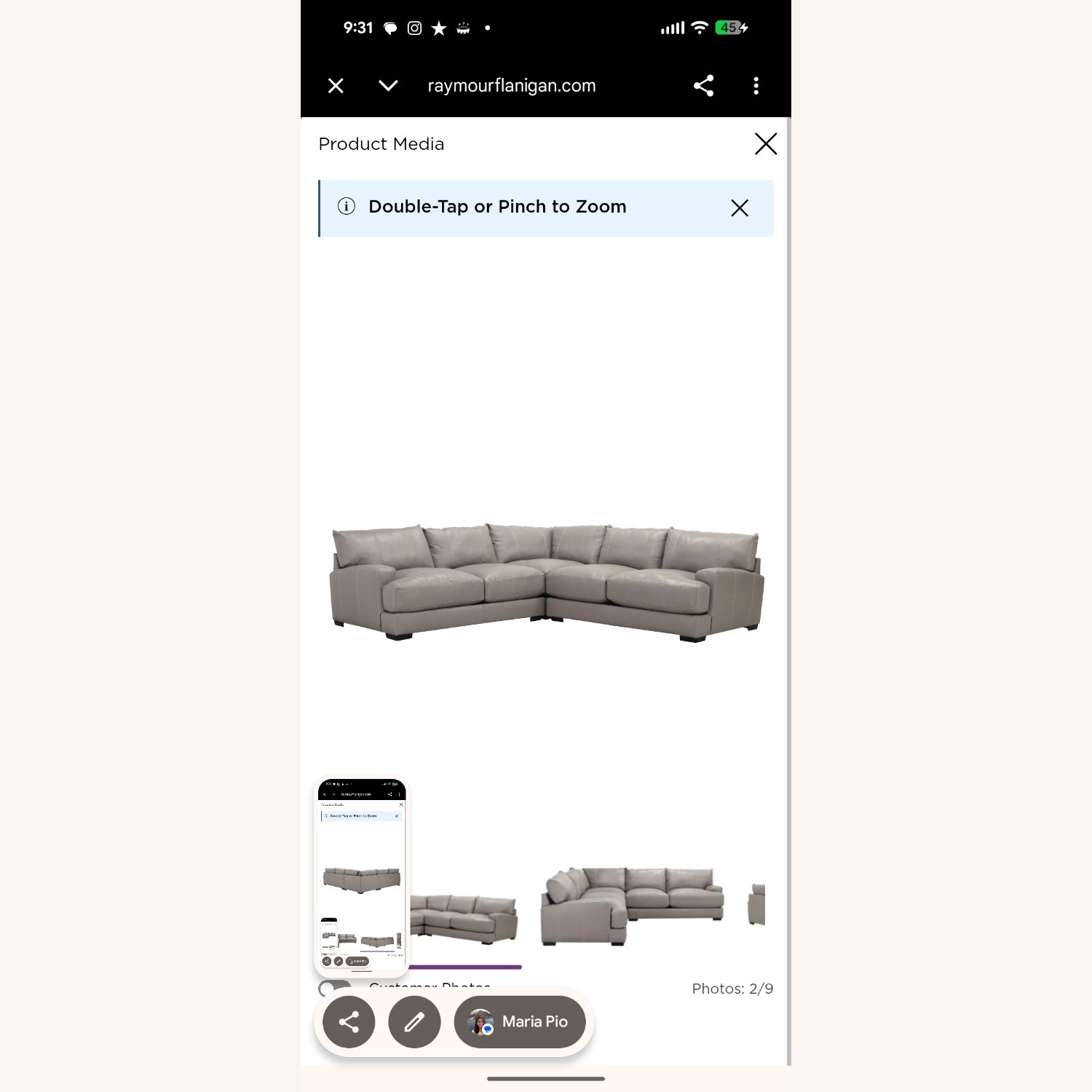 Myla Large 3 Piece Sectional Couch  - image-4