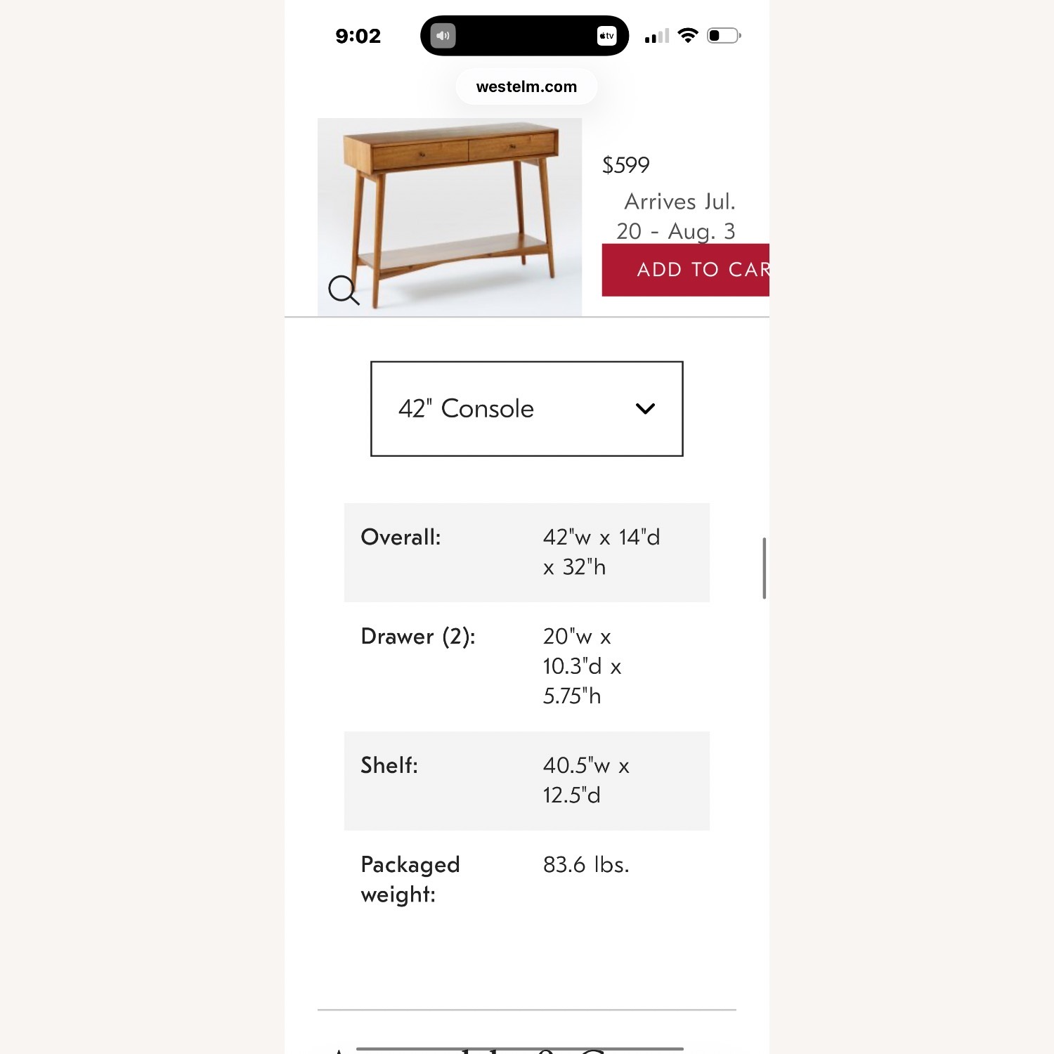 West Elm Mid-century Dark Brown Wood Sideboard - image-3
