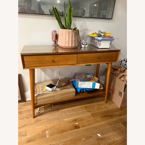 Used West Elm Mid-century Dark Brown Wood Sideboard for sale on AptDeco