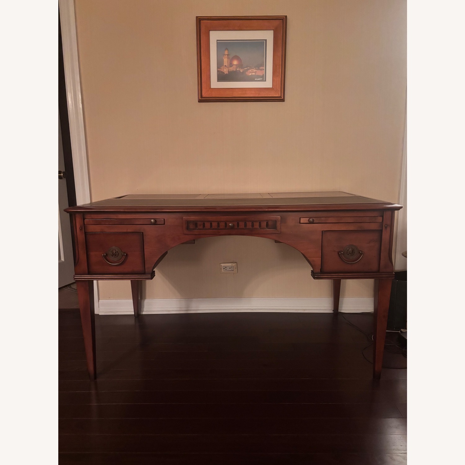 Vintage/Antique Dark Brown Wood Desk - image-1