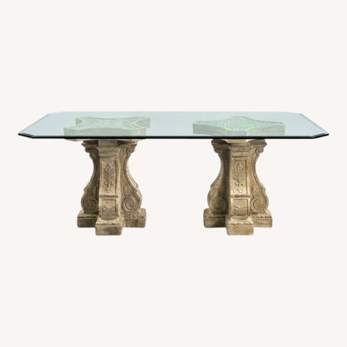 Used Century Furniture Natural Glass Dining Table for sale on AptDeco