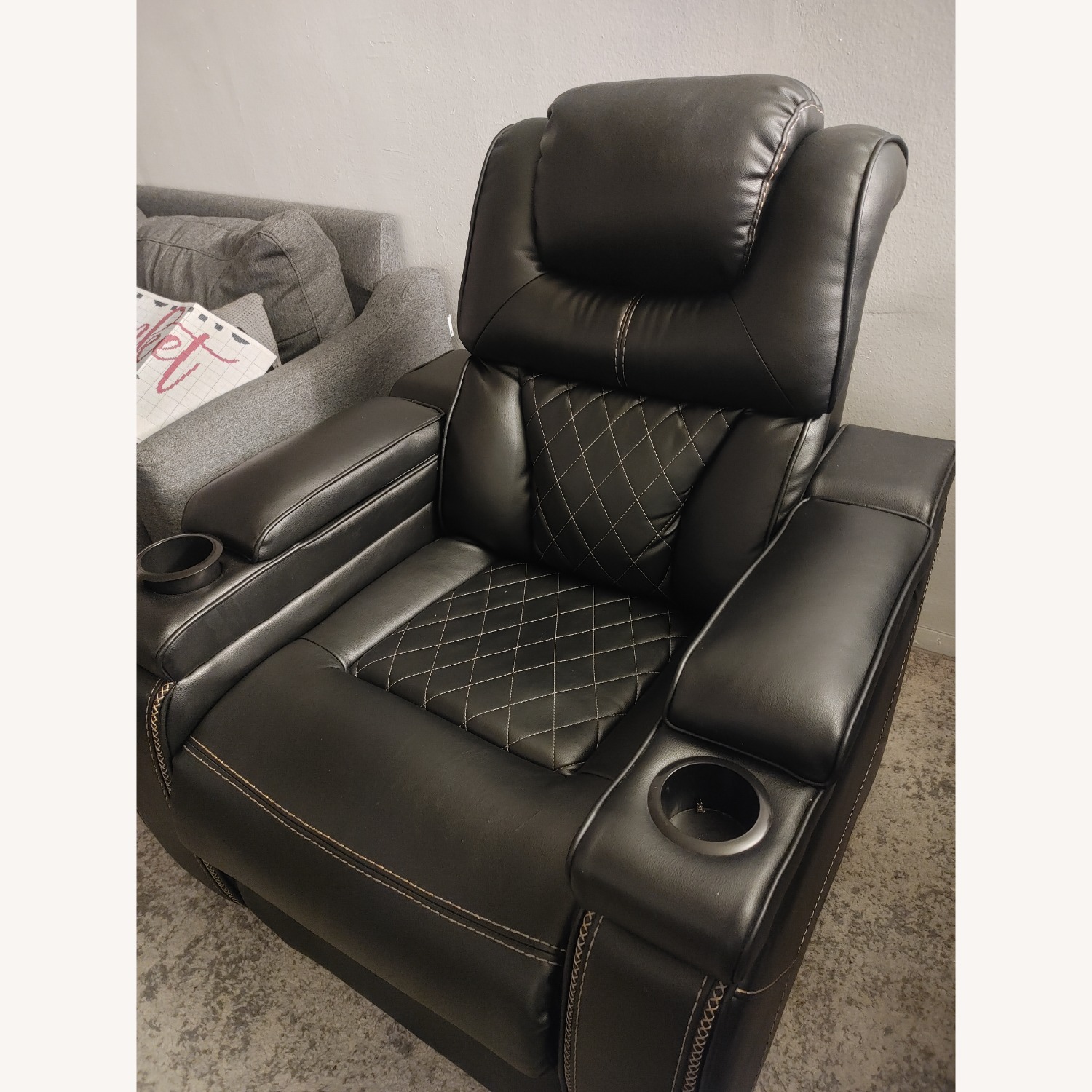 Black Leather Recliner - image-3