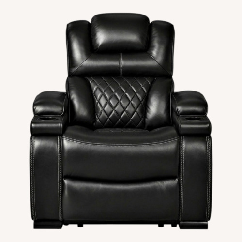 Used Black Leather Recliner for sale on AptDeco