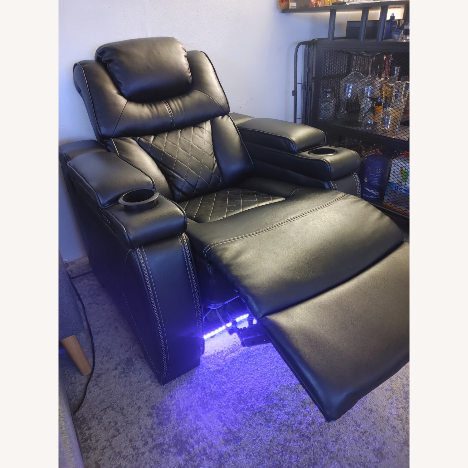 Black Leather Recliner - image-2