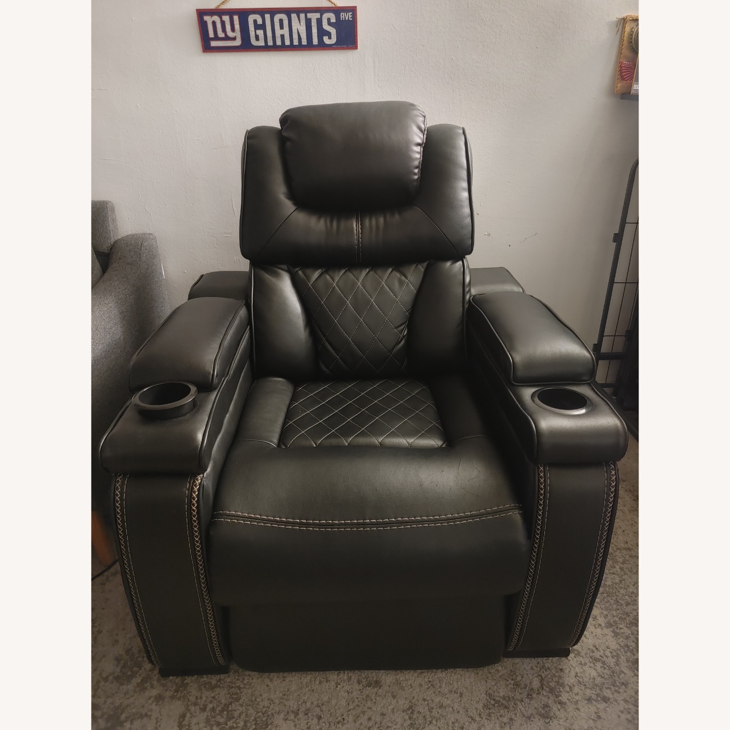 Black Leather Recliner - image-1