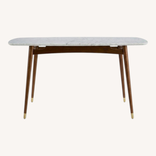 Used Castlery Kelsey Dark Brown Marble Dining Table for sale on AptDeco