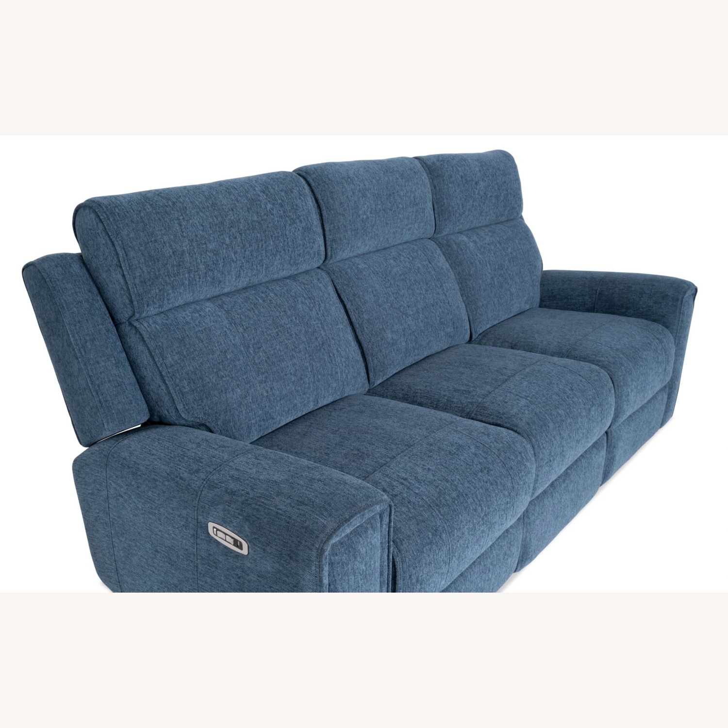 Bob's Discount Athens Blue Fabric Sofa - image-1