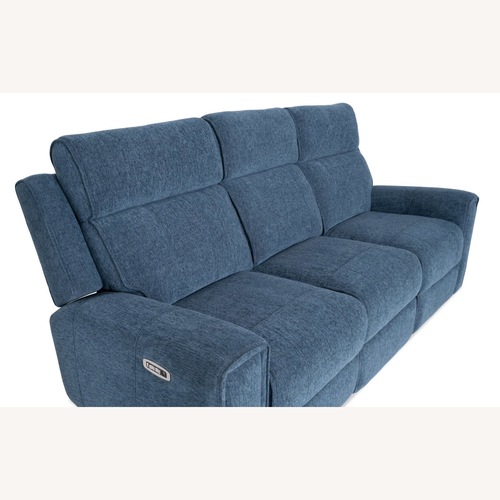 Used Bob's Discount Athens Blue Fabric Sofa for sale on AptDeco