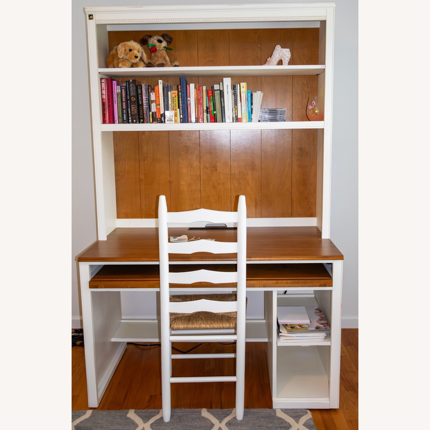 Ethan Allen Cottage White Wood Desk - image-1