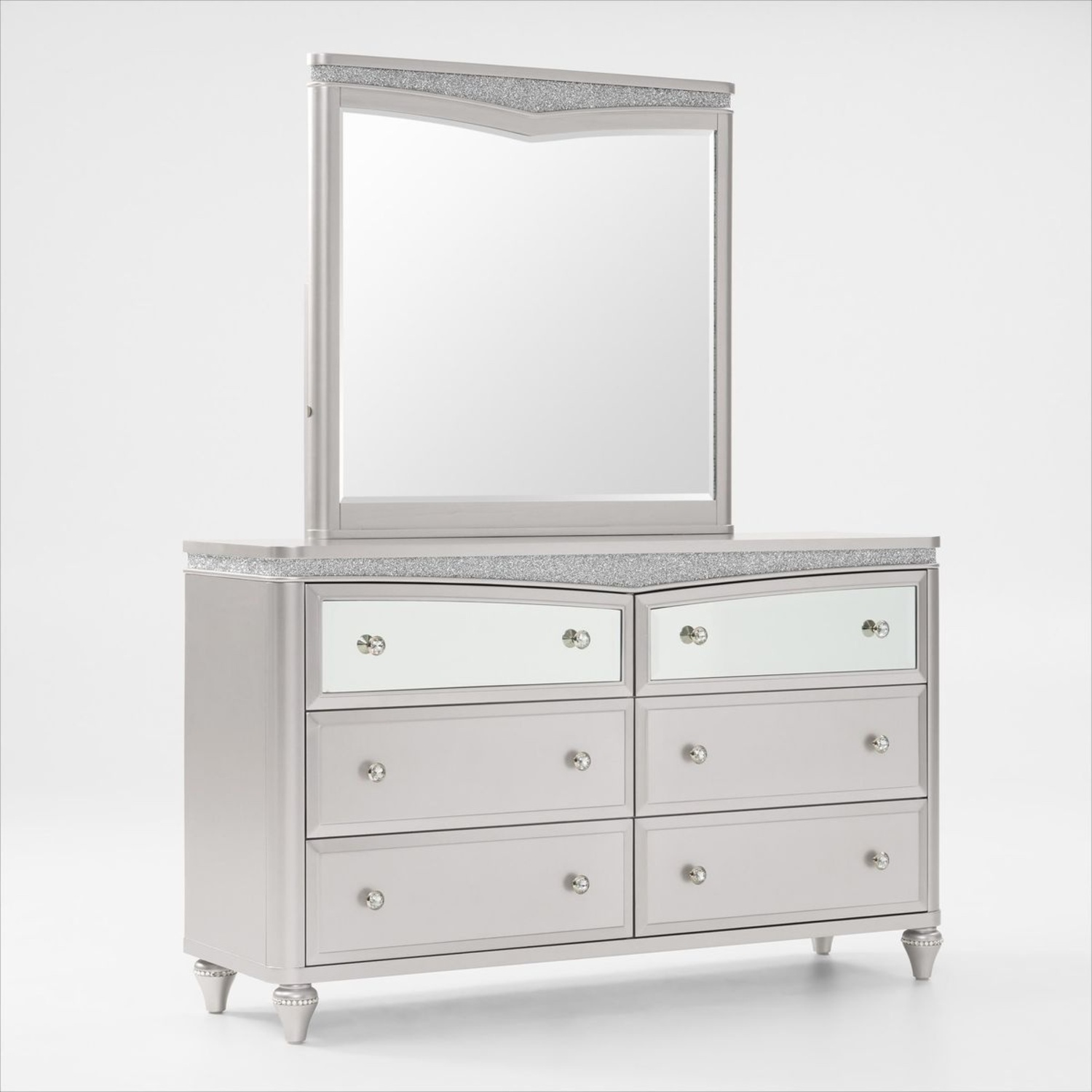 Posh Silver Dresser with Mirror - image-5