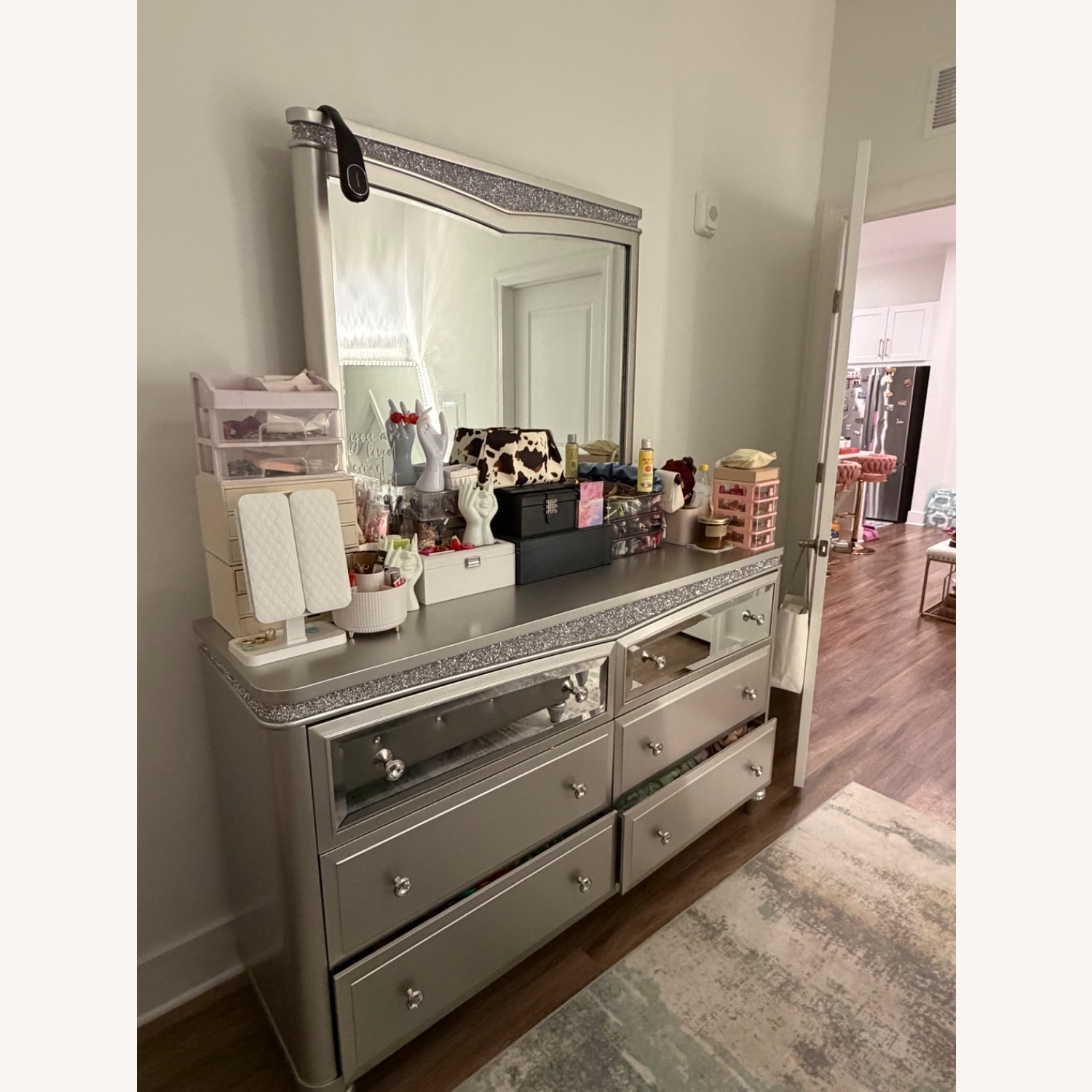 Posh Silver Dresser with Mirror - image-4
