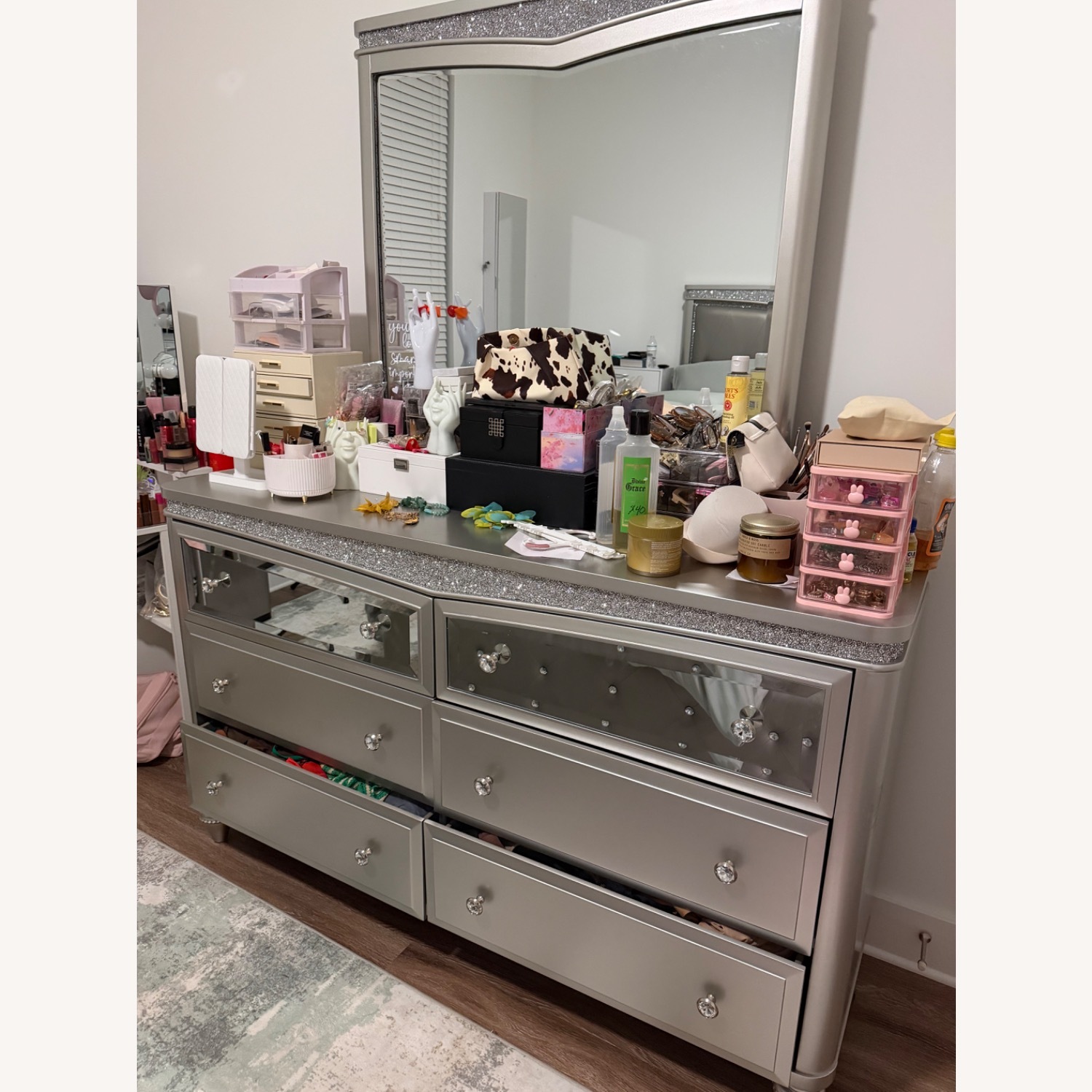 Posh Silver Dresser with Mirror - image-2