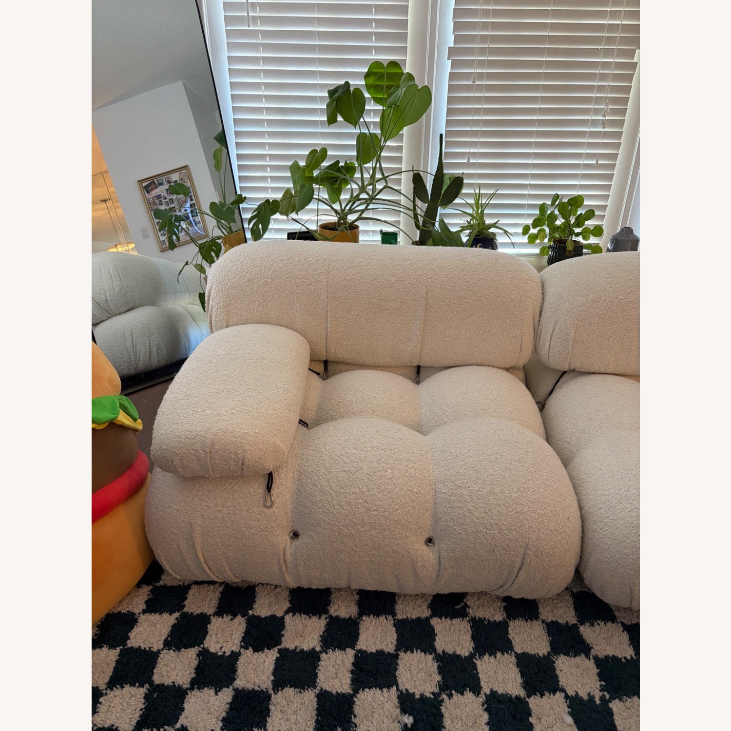 Mario Bellini White Boucle 2 Piece Sectional - image-7