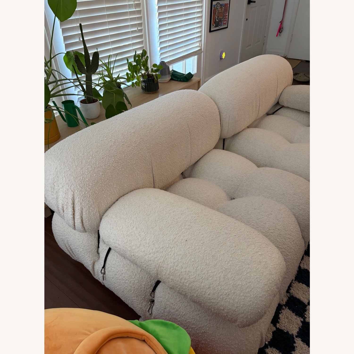 Mario Bellini White Boucle 2 Piece Sectional - image-3