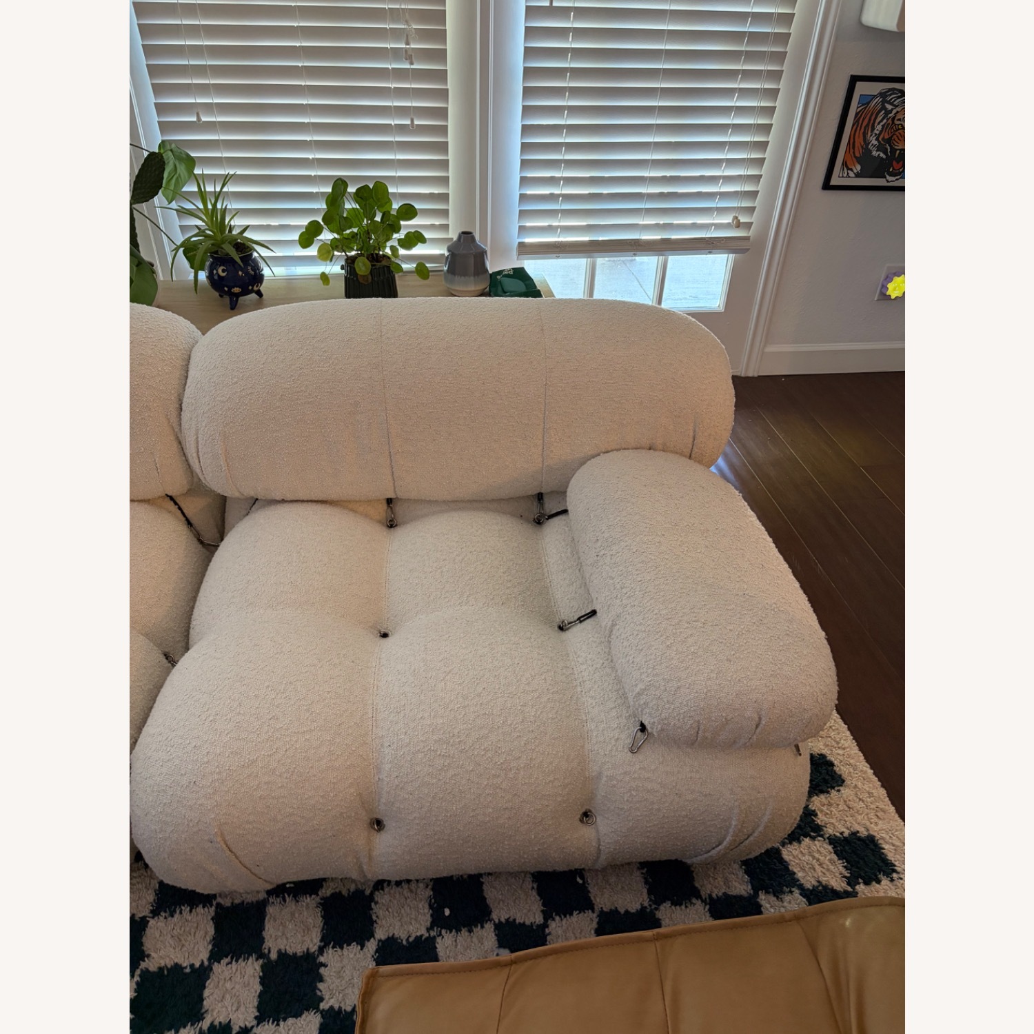 Mario Bellini White Boucle 2 Piece Sectional - image-5