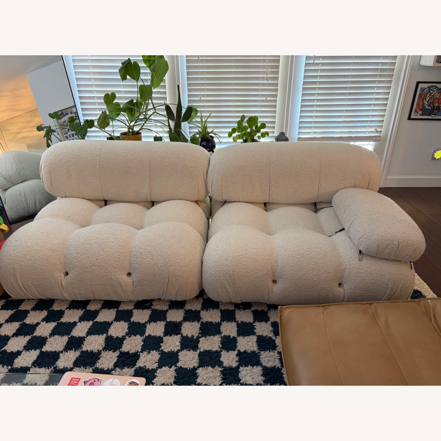 Mario Bellini White Boucle 2 Piece Sectional - image-4