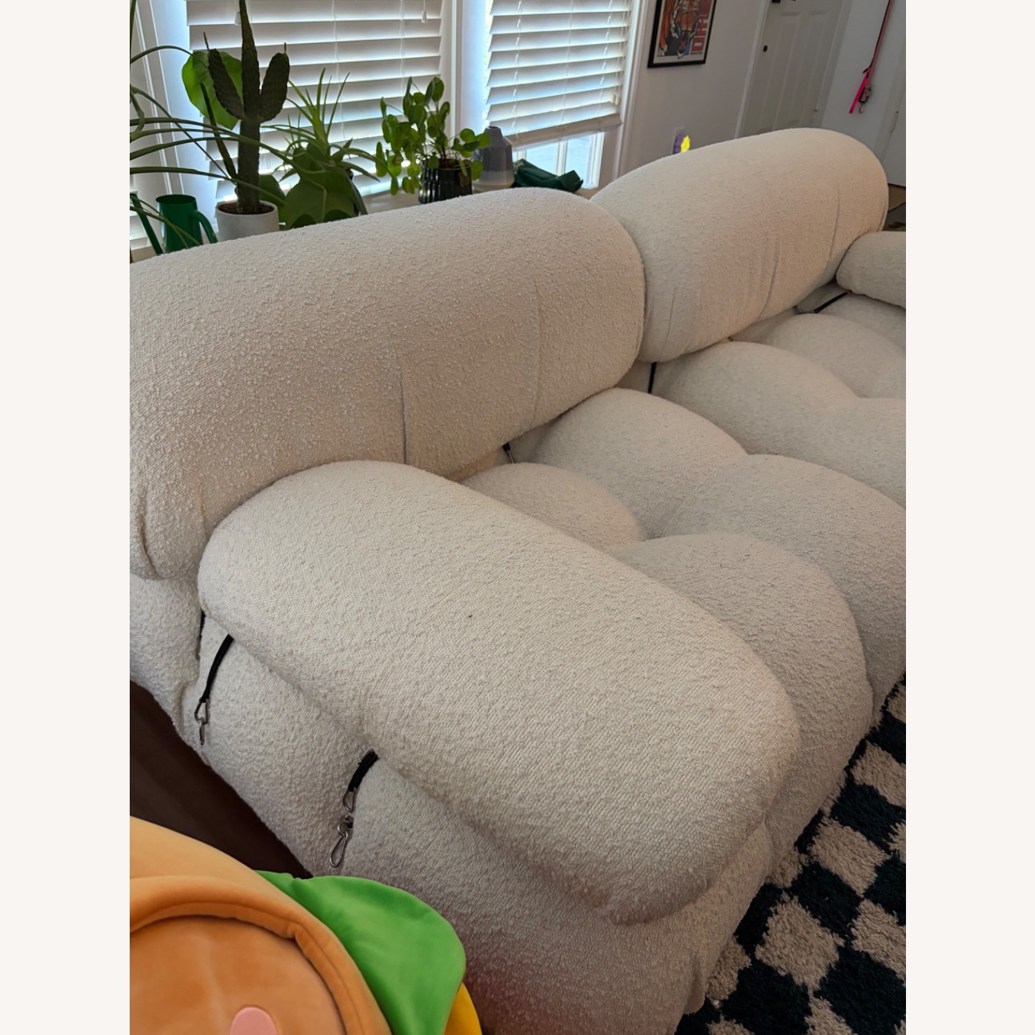 Mario Bellini White Boucle 2 Piece Sectional - image-6