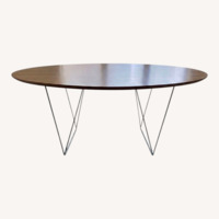 Wood Dining Table with Geometric Metal Legs