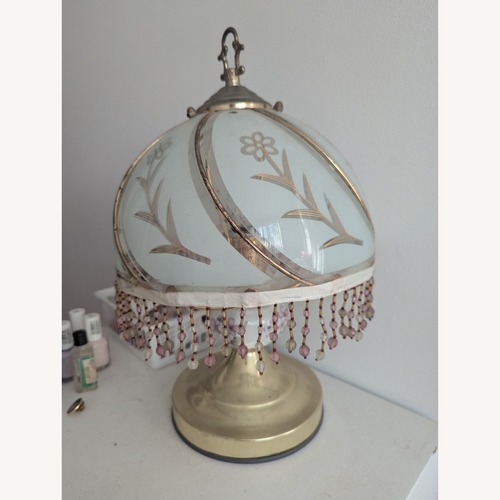 Used Vintage Floral Glass Touch Lamp for sale on AptDeco