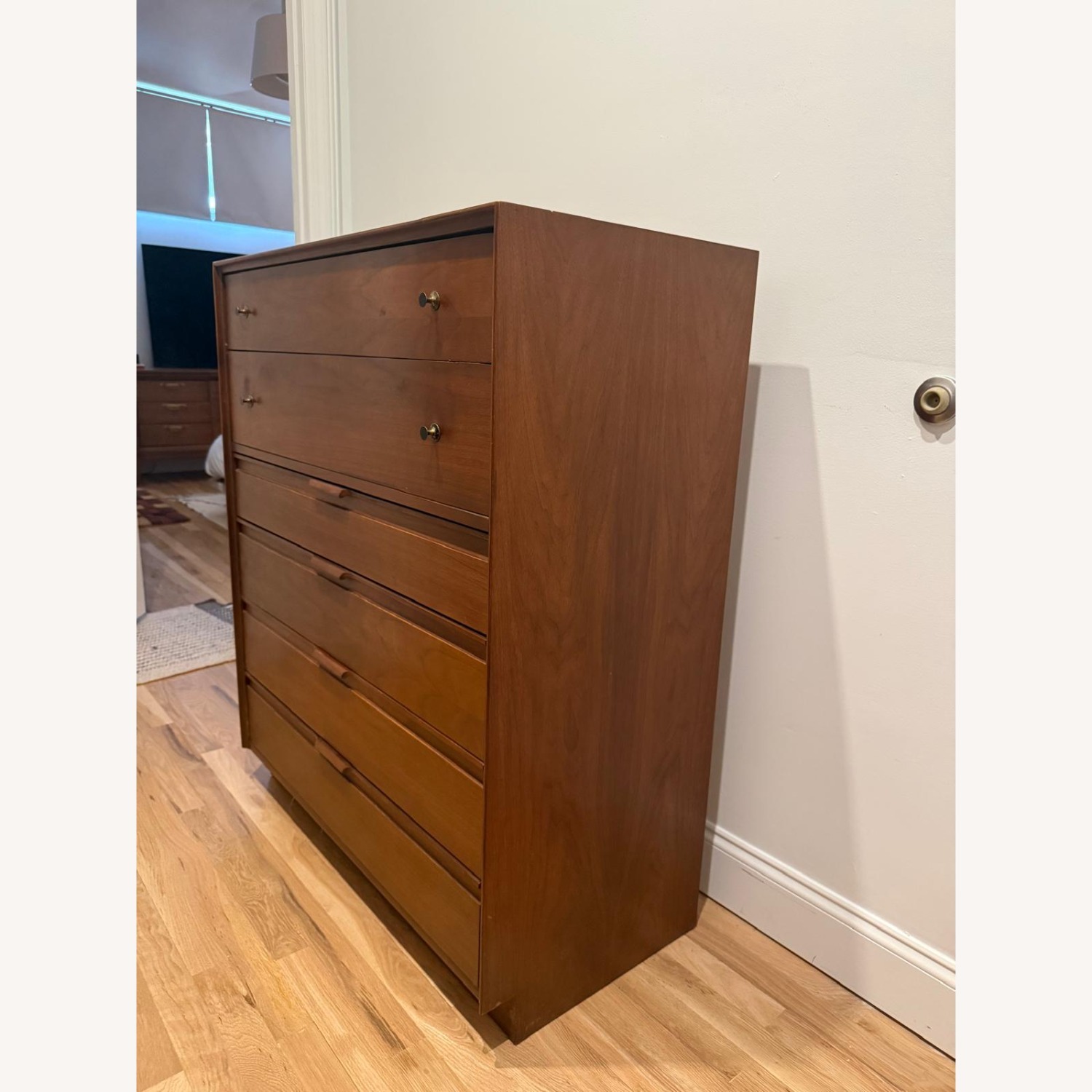 Vintage/Antique Dark Brown Wood Dresser - image-3