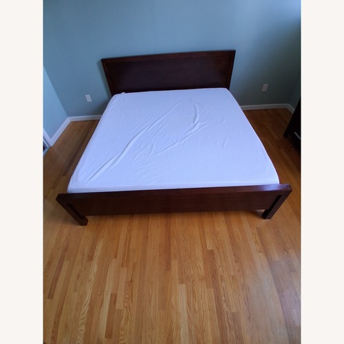 Used Abbyson Living Furniture Dark Brown Wood King Bed for sale on AptDeco