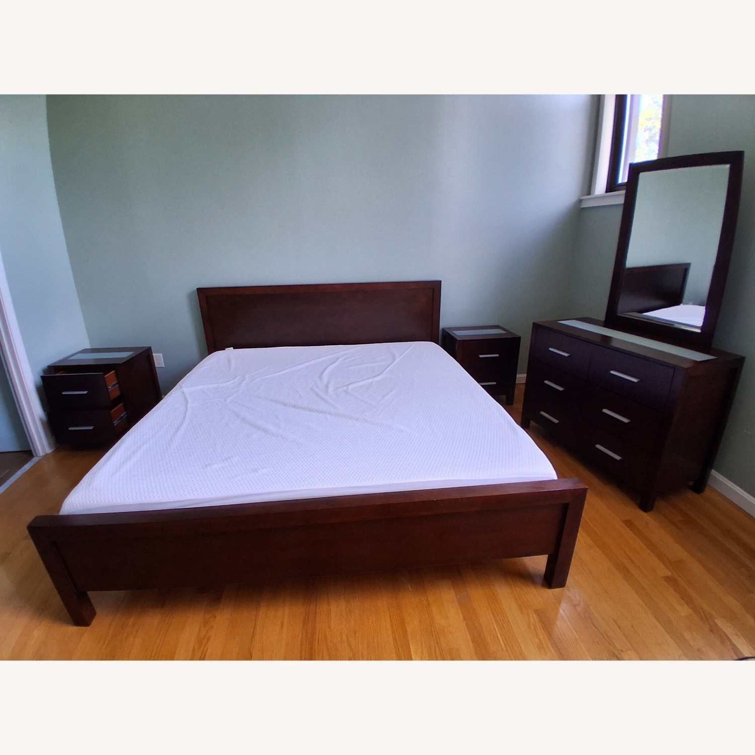 Abbyson Living Furniture Dark Brown Wood King Bed - image-4