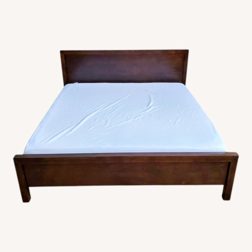 Used Abbyson Living Furniture Dark Brown Wood King Bed for sale on AptDeco