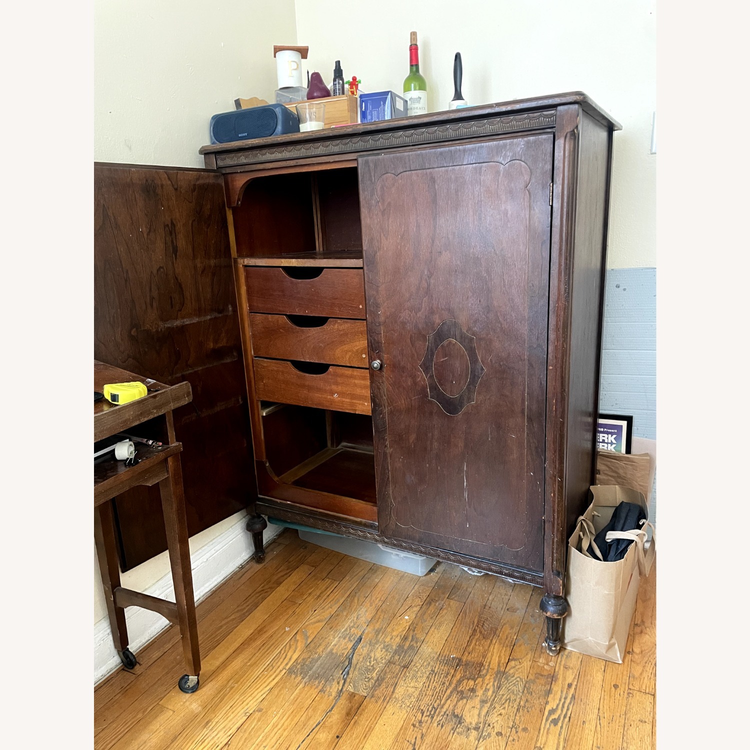 Antique Wooden Chiffarobe - image-6