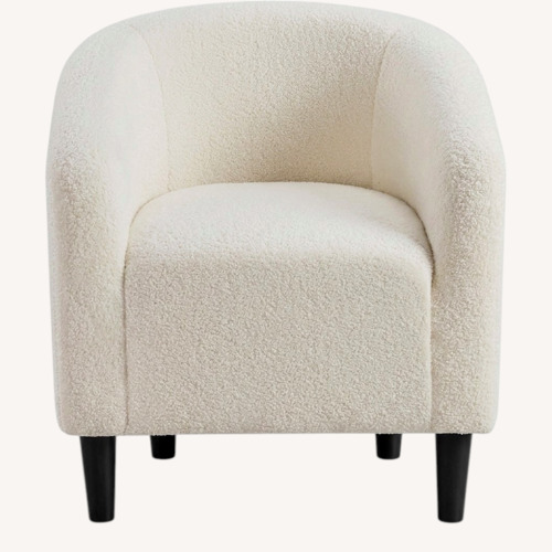 Used Yaheetech White Boucle Accent Chair for sale on AptDeco