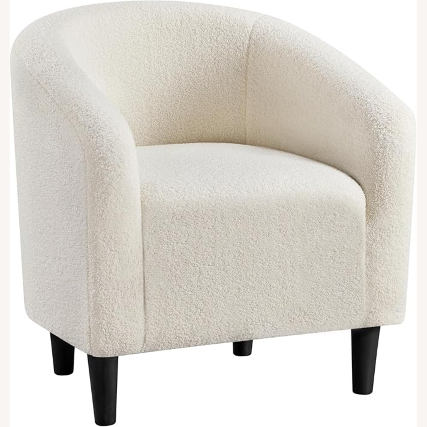 Yaheetech White Boucle Accent Chair - image-4