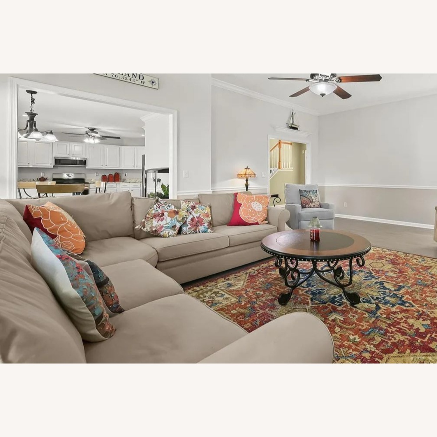 Pottery Barn L-Shape Couch With 2 Ottomans - image-2