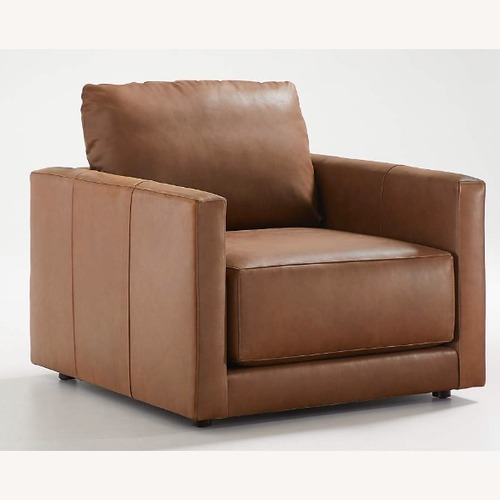 Used Crate & Barrel Gather 40" Deep Leather Chair - Set of (2) for sale on AptDeco