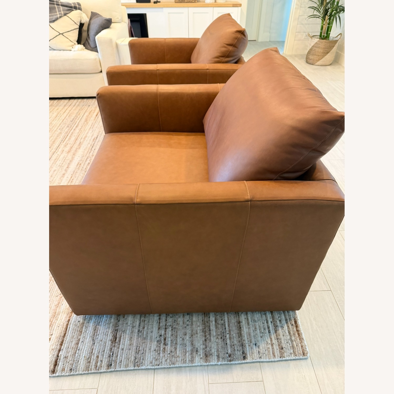 Crate & Barrel Gather 40" Deep Leather Chair - Set of (2) - image-2