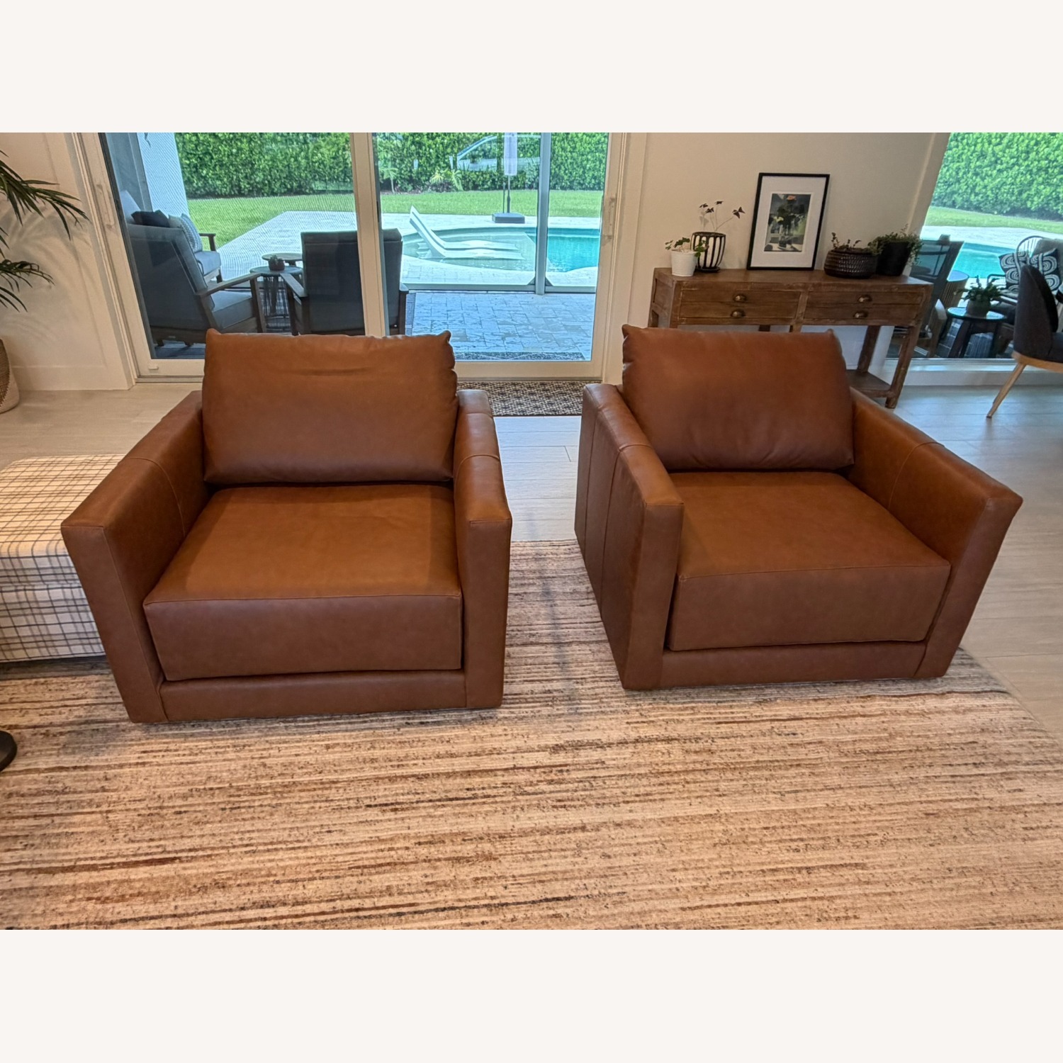 Crate & Barrel Gather 40" Deep Leather Chair - Set of (2) - image-4