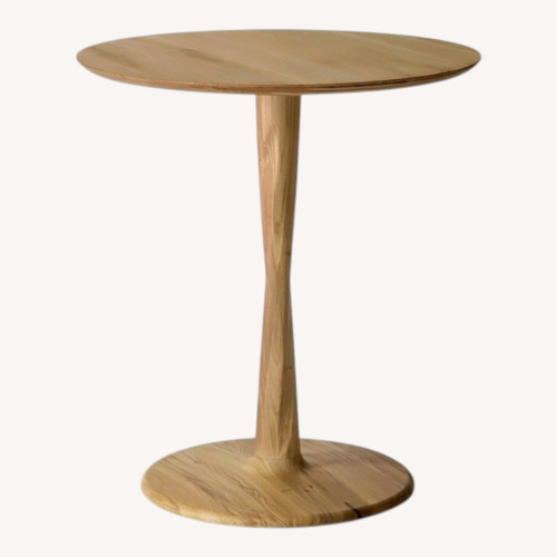 Used Ethnicraft Torsion Oak Tripod Side Table – Solid European Oak for sale on AptDeco