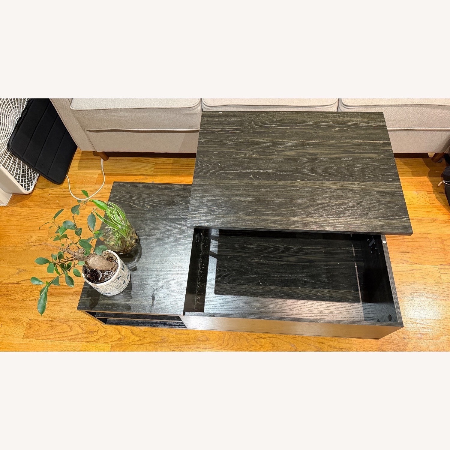 Ashley Furniture Modern Dark Wood Coffee Table with Storage - image-7