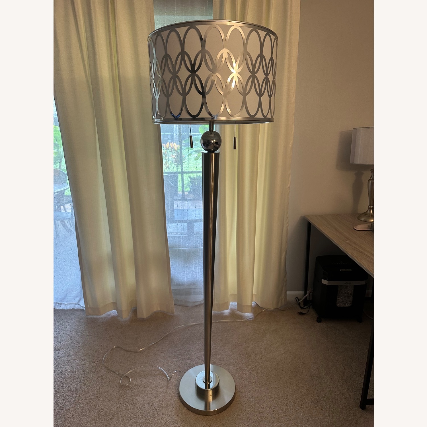 Modern Brushed Nickel Floor Lamp - image-2
