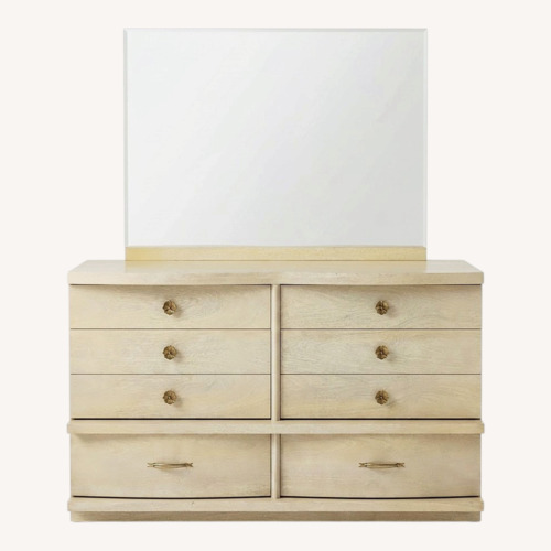 Used Bassett Starfire White Dresser W Mirror for sale on AptDeco