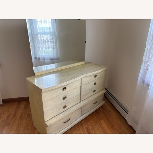 Used Bassett Starfire White Dresser W Mirror for sale on AptDeco