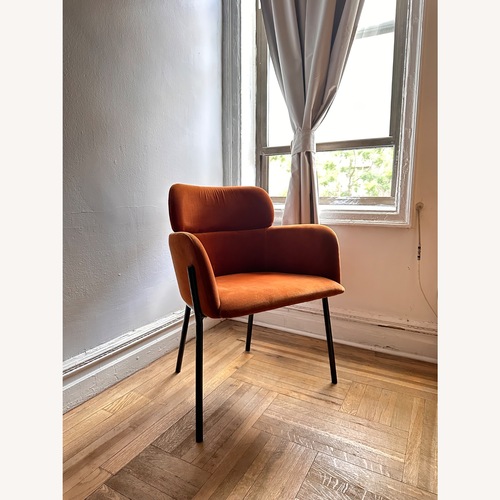 Used CB2 Azalea Brown Velvet Dining Chair for sale on AptDeco