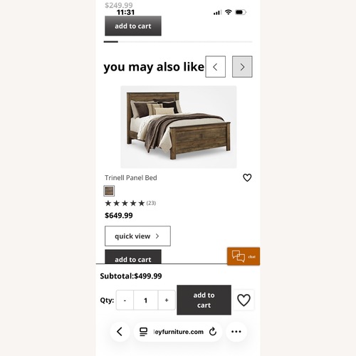 Used Ashley Furniture Trinell Dark Gray Wood Full Bed for sale on AptDeco