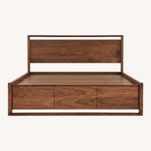 Used Design Within Reach Matera Walnut Full Size Storage Bed for sale on AptDeco