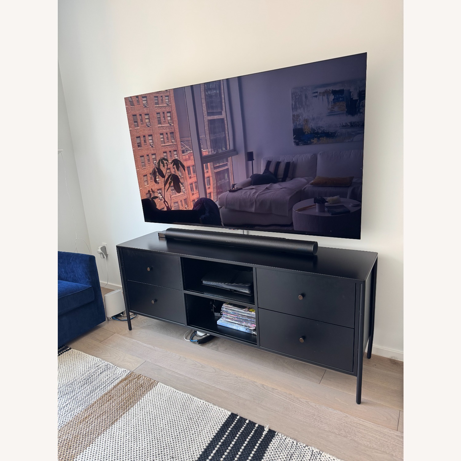 Pottery Barn Black Harmon Media Console (70") - image-2