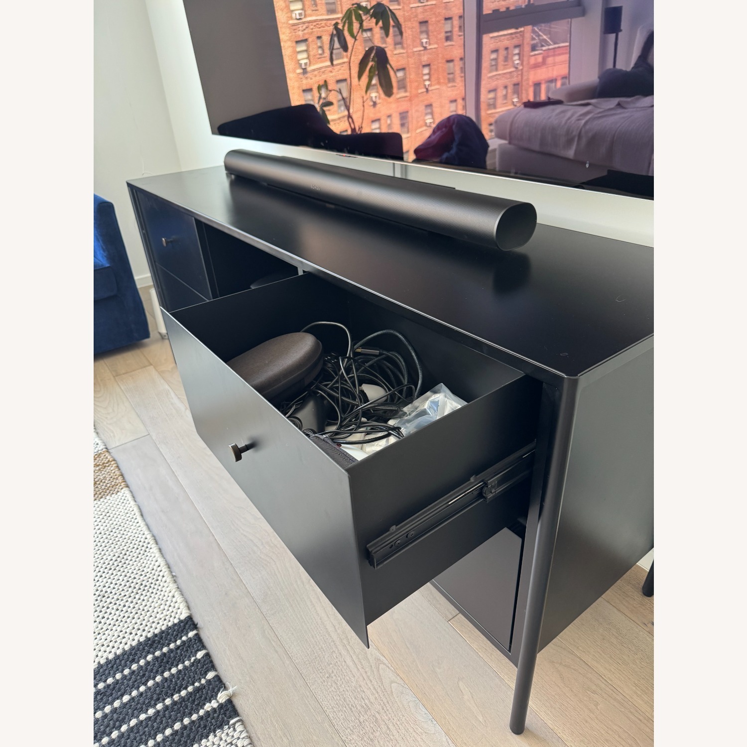 Pottery Barn Black Harmon Media Console (70") - image-5