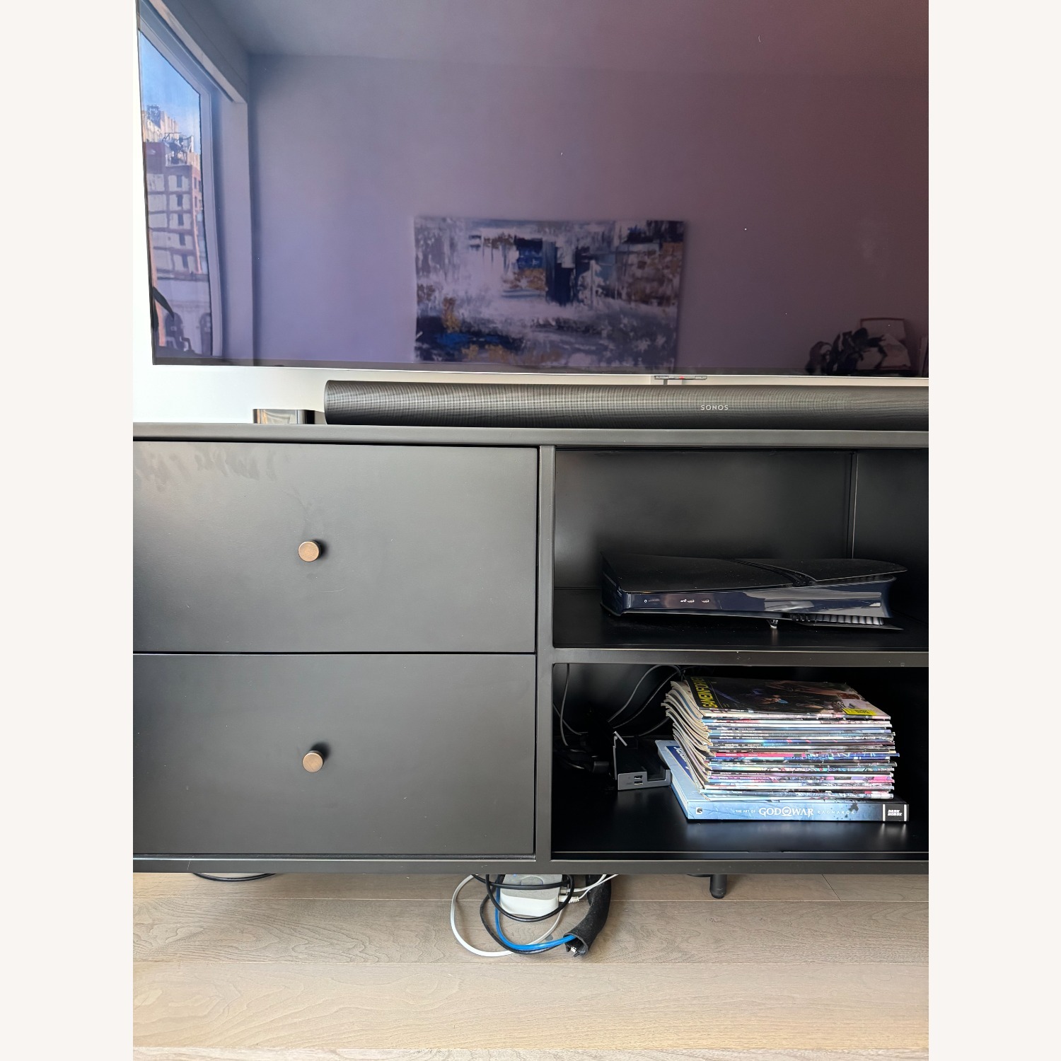 Pottery Barn Black Harmon Media Console (70") - image-6