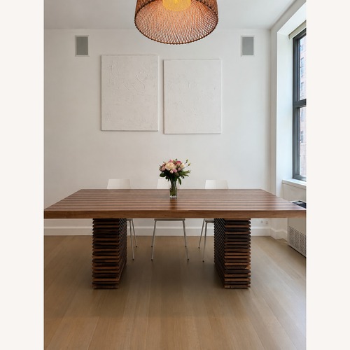 Used Crate & Barrel Paloma Dark Brown Wood Dining Table for sale on AptDeco