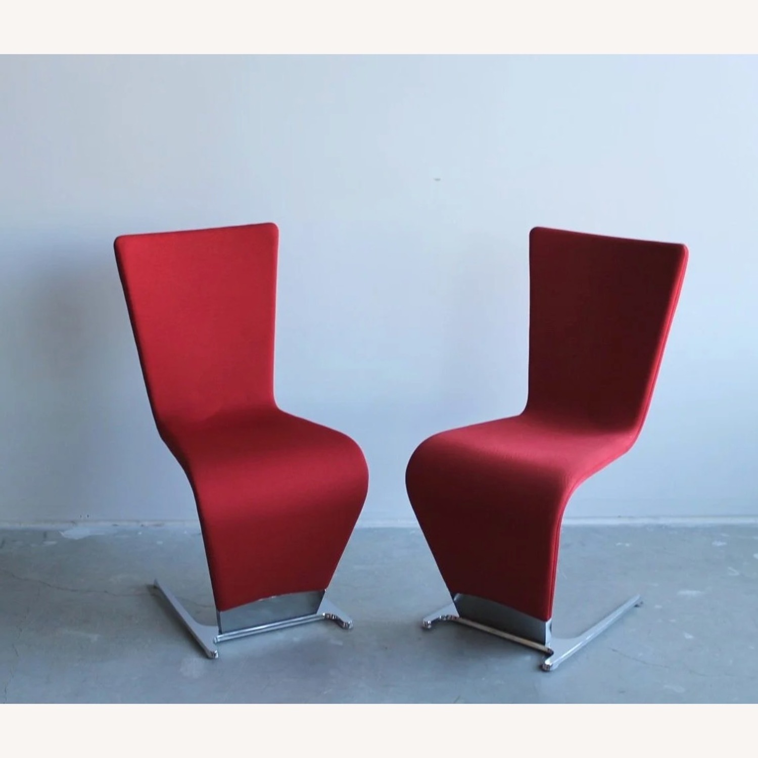 Roche Bobois Dyna Red Fabric Dining Chairs - image-3