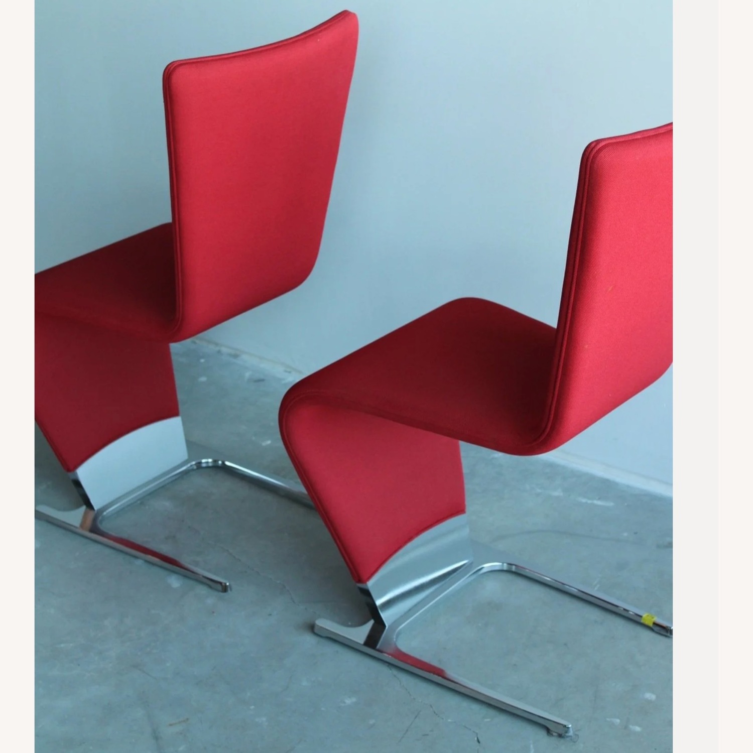 Roche Bobois Dyna Red Fabric Dining Chairs - image-4
